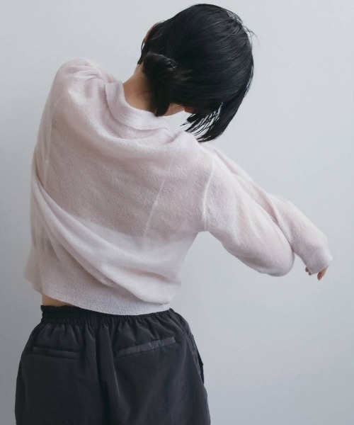 anuke（アンヌーク）の「anuke　Over Knit Shirts オーバーニットシャツ/62620542（ニット/セーター・レディース・アイボリー/ピンク・ONE SIZE）」の4枚目の写真