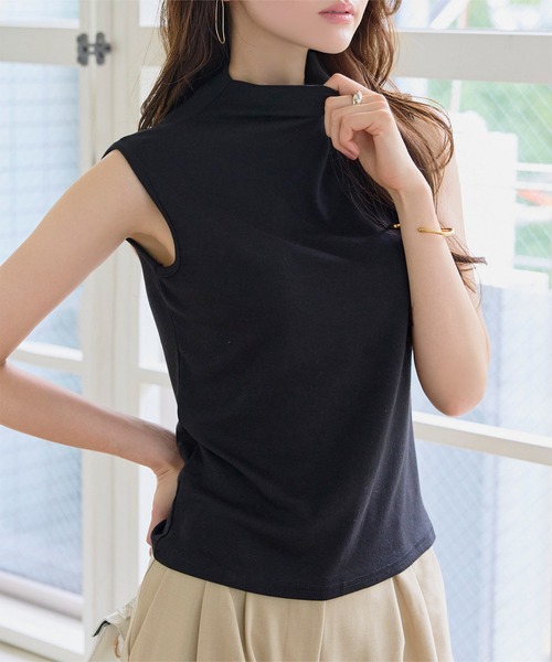 KOBE LETTUCE(コウベレタス)の「ハイネックメルティノースリーブトップス(Tシャツ/カットソー・レディース・ホワイト/ブラック/グレー/ベージュ系その他・M)」の7枚目の写真