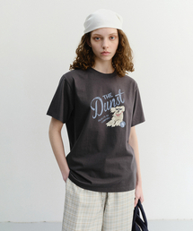 UNISEX DRAWING PUPPY T-SHIRT_UDTS6B127_CHARCOAL GREY