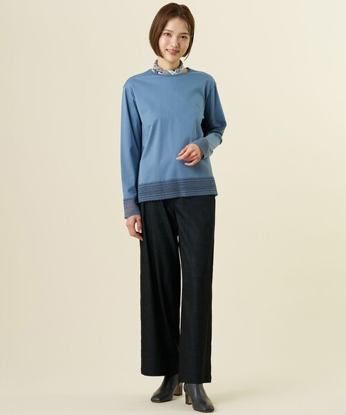 J.PRESS(ジェイプレス)の「【レイヤードスタイルに】コットンスムース レースデザイン カットソー(Tシャツ/カットソー・レディース・ネイビー系/ライトグレー系/ホワイト系/ダルブルー系・MEDIUM/LARGE)」の15枚目の写真
