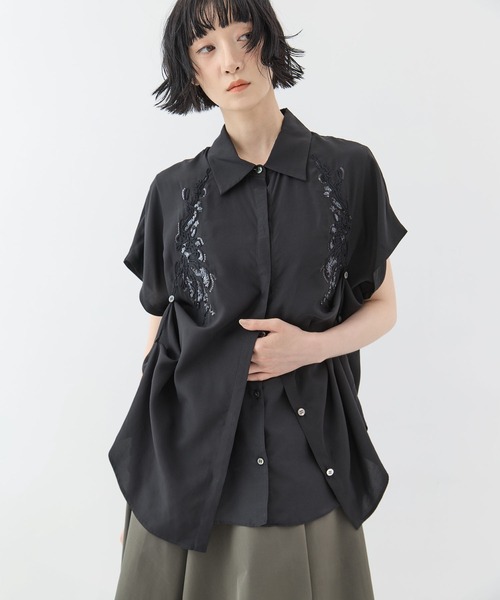 MURRAL(ミューラル)の「【MURRAL/ミューラル】Veil embroidered shirt/ベールエンブロイダリーシャツ(シャツ/ブラウス・レディース・ホワイト/ブラック・FREE)」の14枚目の写真