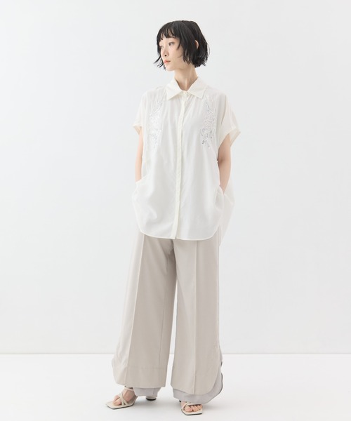 MURRAL(ミューラル)の「【MURRAL/ミューラル】Veil embroidered shirt/ベールエンブロイダリーシャツ(シャツ/ブラウス・レディース・ホワイト/ブラック・FREE)」の5枚目の写真