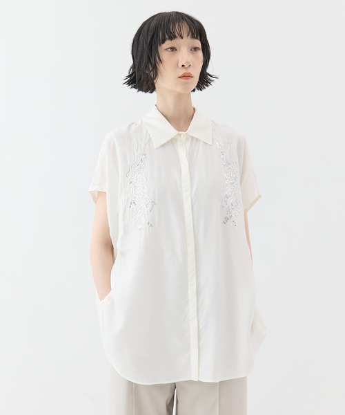 MURRAL(ミューラル)の「【MURRAL/ミューラル】Veil embroidered shirt/ベールエンブロイダリーシャツ(シャツ/ブラウス・レディース・ホワイト/ブラック・FREE)」の21枚目の写真
