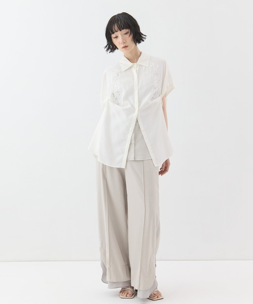 MURRAL(ミューラル)の「【MURRAL/ミューラル】Veil embroidered shirt/ベールエンブロイダリーシャツ(シャツ/ブラウス・レディース・ホワイト/ブラック・FREE)」の7枚目の写真