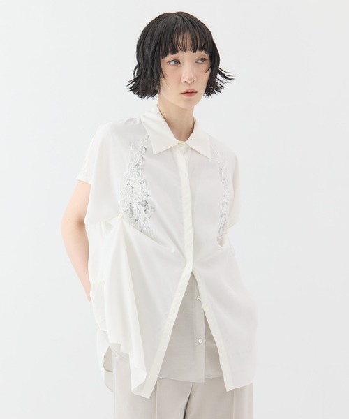 MURRAL(ミューラル)の「【MURRAL/ミューラル】Veil embroidered shirt/ベールエンブロイダリーシャツ(シャツ/ブラウス・レディース・ホワイト/ブラック・FREE)」の4枚目の写真