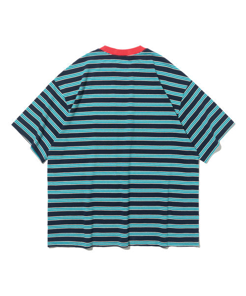 TAILOR STUDIO（テーラースタジオ）の「クラシックストライプ半袖Tシャツ（ネイビー/ミント）（Tシャツ/カットソー・レディース・その他・FREE）」の2枚目の写真