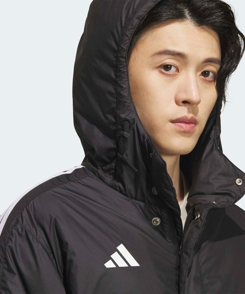adidas(アディダス)の「スリーストライプス ルーズフィット ロング ボアコート / アディダス adidas(ダウンジャケット/コート・メンズ・ブラック・XX-LARGE/3XL/LARGE/MEDIUM/X-LARGE/SMALL/X-SMALL)」の3枚目の写真