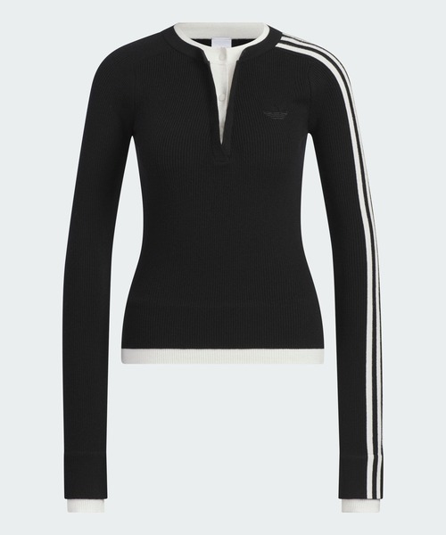 adidas(アディダス)の「プレミアム 3S ボタン クルー スウェット / トレーナー / アディダスオリジナルス adidas Originals(スウェット・レディース・ブラック・X-SMALL/X-LARGE/SMALL/MEDIUM/LARGE/XX-LARGE)」の6枚目の写真