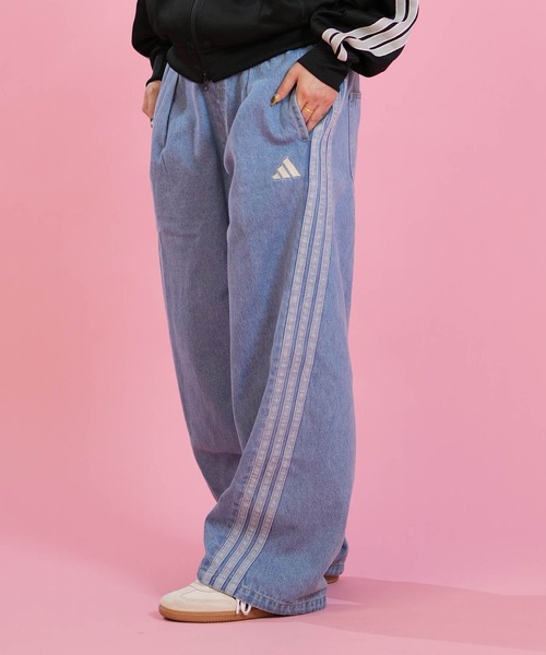 adidas(アディダス)の「adidas/アディダス WOMEN STADIUM ウオッシュデニムパンツ L6439(デニムパンツ・レディース・ブラック/インディゴブルー/ライトインディゴブルー・S/L/M)」の3枚目の写真