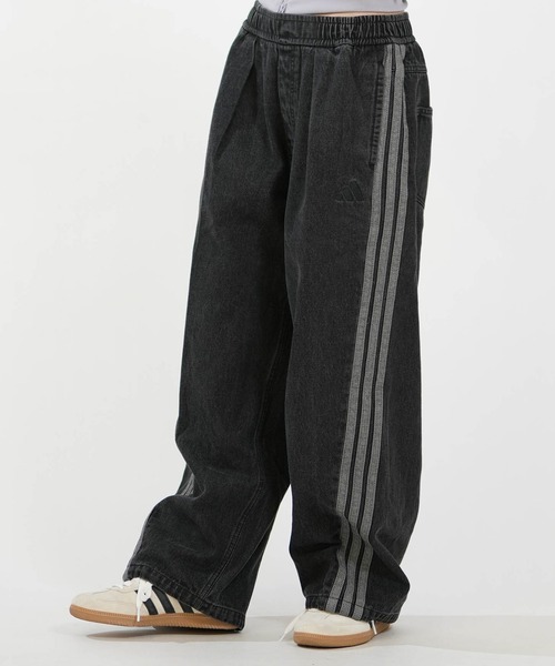 adidas(アディダス)の「adidas/アディダス WOMEN STADIUM ウオッシュデニムパンツ L6439(デニムパンツ・レディース・ブラック/インディゴブルー/ライトインディゴブルー・S/L/M)」の2枚目の写真