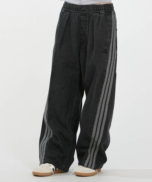 adidas(アディダス)の「adidas/アディダス WOMEN STADIUM ウオッシュデニムパンツ L6439(デニムパンツ・レディース・ブラック/インディゴブルー/ライトインディゴブルー・S/L/M)」の4枚目の写真