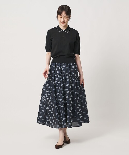 UNITED ARROWS（ユナイテッドアローズ）の「パールライク ポロニット ‐ウォッシャブル‐（ニット/セーター・レディース・ブラック/ベージュ/オフホワイト・FREE）」の11枚目の写真