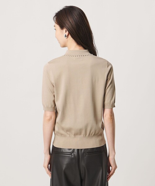 UNITED ARROWS（ユナイテッドアローズ）の「パールライク ポロニット ‐ウォッシャブル‐（ニット/セーター・レディース・ブラック/ベージュ/オフホワイト・FREE）」の14枚目の写真