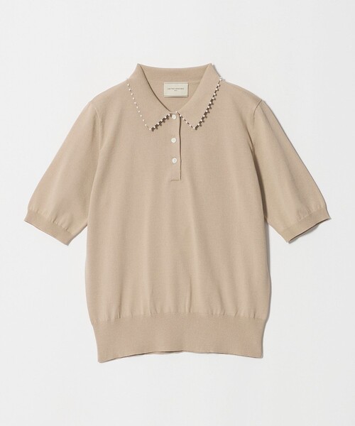 UNITED ARROWS（ユナイテッドアローズ）の「パールライク ポロニット ‐ウォッシャブル‐（ニット/セーター・レディース・ブラック/ベージュ/オフホワイト・FREE）」の15枚目の写真
