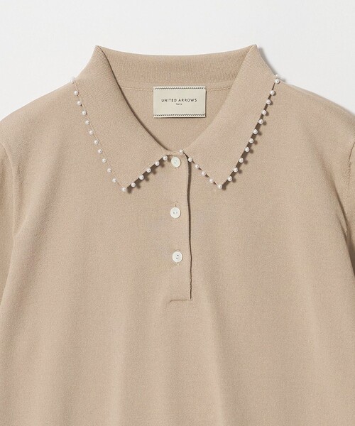UNITED ARROWS（ユナイテッドアローズ）の「パールライク ポロニット ‐ウォッシャブル‐（ニット/セーター・レディース・ブラック/ベージュ/オフホワイト・FREE）」の17枚目の写真