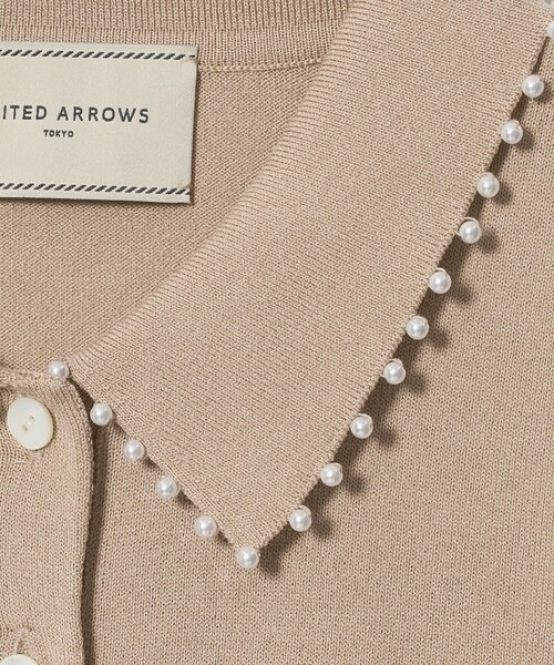 UNITED ARROWS（ユナイテッドアローズ）の「パールライク ポロニット ‐ウォッシャブル‐（ニット/セーター・レディース・ブラック/ベージュ/オフホワイト・FREE）」の20枚目の写真