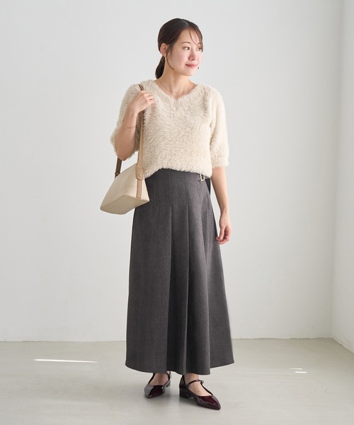 ROPE' PICNIC(ロペピクニック)の「2WAYラメフェザーハーフスリーブトップス(ニット/セーター・レディース・キナリ/ベージュ/ピンク/グレー系その他・FREE)」の5枚目の写真