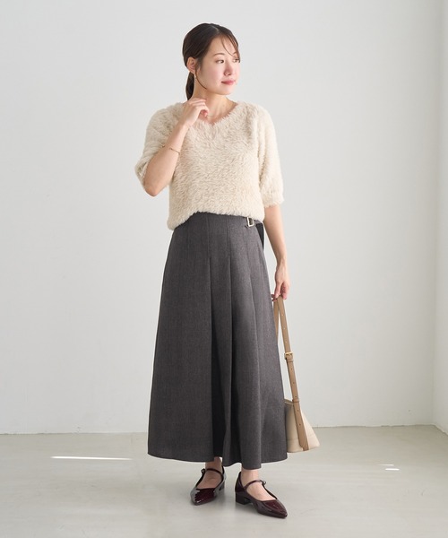 ROPE' PICNIC(ロペピクニック)の「2WAYラメフェザーハーフスリーブトップス(ニット/セーター・レディース・キナリ/ベージュ/ピンク/グレー系その他・FREE)」の6枚目の写真