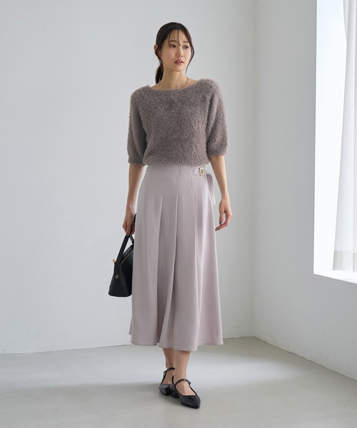 ROPE' PICNIC(ロペピクニック)の「2WAYラメフェザーハーフスリーブトップス(ニット/セーター・レディース・キナリ/ベージュ/ピンク/グレー系その他・FREE)」の7枚目の写真