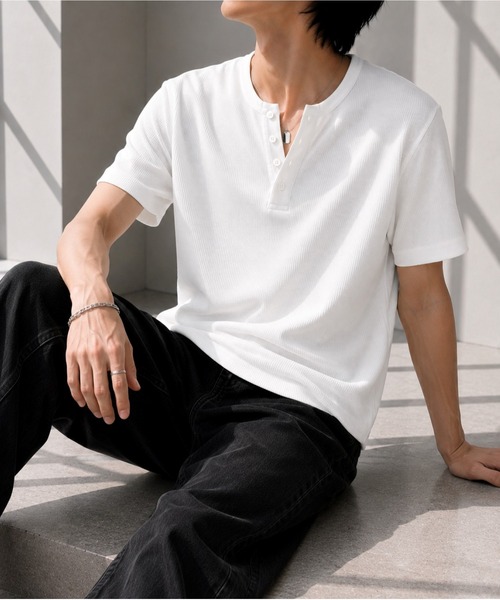 UP START(アップスタート)の「【Bls】 【ZM】【Bling Leads】サーマルワッフル H/N TEE(BL)(Tシャツ/カットソー・メンズ・ホワイト/ネイビー/グレー/カーキ/ライトピンク・MEDIUM/LARGE/X-LARGE)」の14枚目の写真