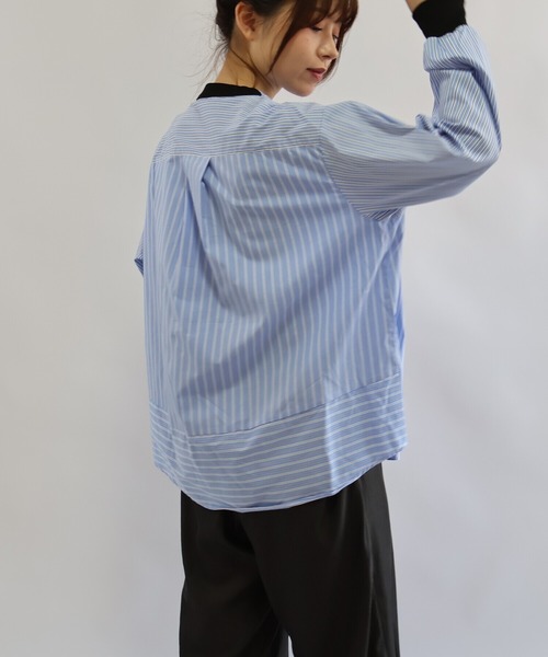 etre relie(エトレリー)の「ストライプバイカラーシャツ(シャツ/ブラウス・レディース・サックスブルー/ブルー系その他2・MEDIUM)」の12枚目の写真