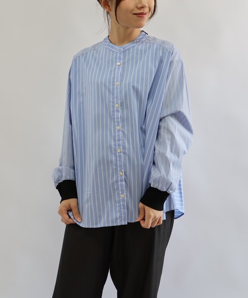 etre relie(エトレリー)の「ストライプバイカラーシャツ(シャツ/ブラウス・レディース・サックスブルー/ブルー系その他2・MEDIUM)」の14枚目の写真