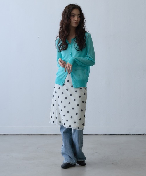 Clum(クルム)の「sheer dot layered skirt / シアードットレイヤードスカート(スカート・レディース・ホワイト・MEDIUM/SMALL)」の7枚目の写真
