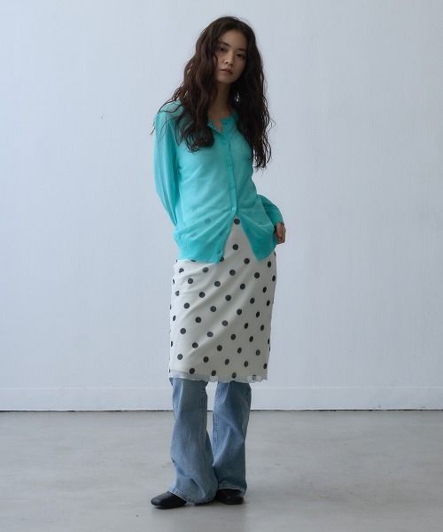 Clum(クルム)の「sheer dot layered skirt / シアードットレイヤードスカート(スカート・レディース・ホワイト・MEDIUM/SMALL)」の13枚目の写真