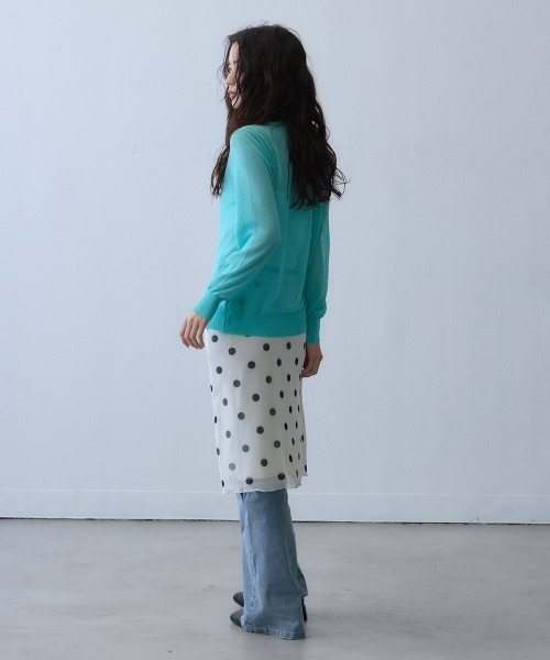 Clum(クルム)の「sheer dot layered skirt / シアードットレイヤードスカート(スカート・レディース・ホワイト・MEDIUM/SMALL)」の2枚目の写真