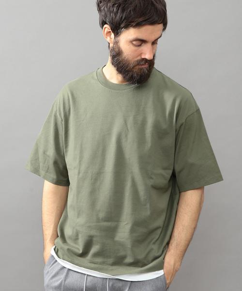 BEAUTY&YOUTH UNITED ARROWS(ビューティーアンドユースユナイテッドアローズ)の「BY ∴ ワイド ハーフスリーブ カットソー MADE IN JAPAN◆(Tシャツ/カットソー・メンズ・ネイビー/ブラック/ホワイト/オリーブ/その他1・LARGE/SMALL/MEDIUM)」の14枚目の写真