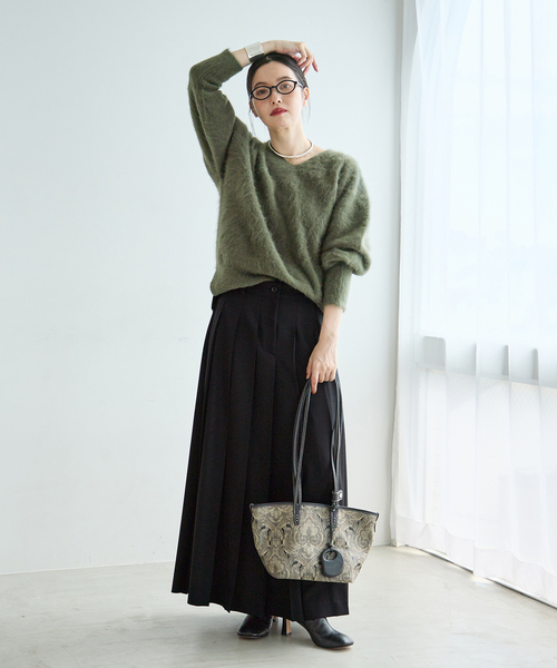journal standard L'essage（ジャーナルスタンダードレサージュ）の「《追加》ロングプリーツスカート（スカート・レディース・チャコールグレー/ブラック系その他・36/38）」の9枚目の写真