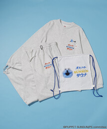 FREAK'S STORE（フリークスストア）の「SAUVENIR/サウベニア 別注 パペットスンスン × オールナイトサウナ KANNAIGI/長袖館内着/裏毛セットアップ/ナップサック付き（ルームウェア/パジャマ）」