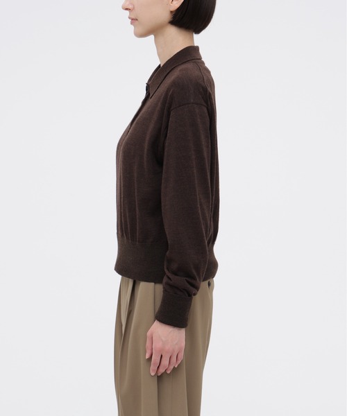 MARGARET HOWELL(マーガレットハウエル)の「FINE WOOL(ニット/セーター・レディース・ダークブラウン/ブラック・2)」の13枚目の写真