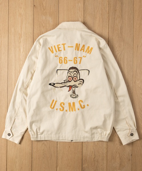 HOUSTON(ヒューストン)の「【22】〔HOUSTON/ヒューストン〕ベトナムジャケット/スーベニアジャケット TIGER/USMC(ミリタリージャケット・メンズ・ブラック系2/カーキ系1/ホワイト系2/ブラック系1/ブラウン系2/ブラウン系1・LARGE/MEDIUM)」の2枚目の写真