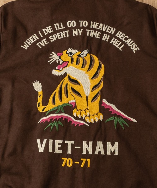 HOUSTON(ヒューストン)の「【22】〔HOUSTON/ヒューストン〕ベトナムジャケット/スーベニアジャケット TIGER/USMC(ミリタリージャケット・メンズ・ブラック系2/カーキ系1/ホワイト系2/ブラック系1/ブラウン系2/ブラウン系1・LARGE/MEDIUM)」の14枚目の写真