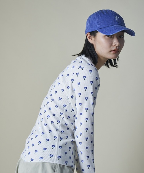 mintdesigns(ミントデザインズ)の「Cat & Mouse Thermal Top(Tシャツ/カットソー・レディース・グレー/ホワイト・ONESIZE)」の3枚目の写真
