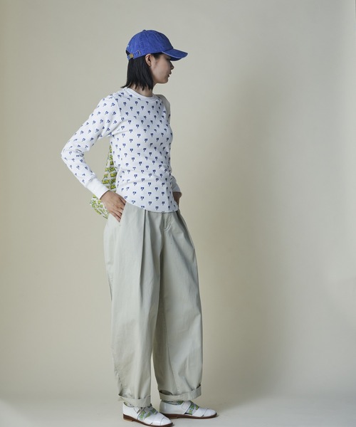 mintdesigns(ミントデザインズ)の「Cat & Mouse Thermal Top(Tシャツ/カットソー・レディース・グレー/ホワイト・ONESIZE)」の6枚目の写真