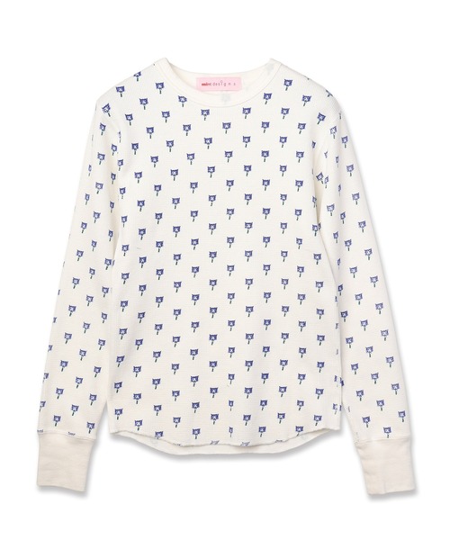 mintdesigns(ミントデザインズ)の「Cat & Mouse Thermal Top(Tシャツ/カットソー・レディース・グレー/ホワイト・ONESIZE)」の8枚目の写真