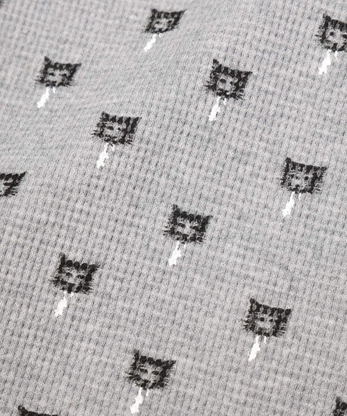 mintdesigns(ミントデザインズ)の「Cat & Mouse Thermal Top(Tシャツ/カットソー・レディース・グレー/ホワイト・ONESIZE)」の10枚目の写真