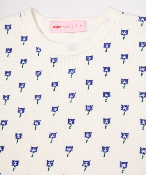 mintdesigns(ミントデザインズ)の「Cat & Mouse Thermal Top(Tシャツ/カットソー・レディース・グレー/ホワイト・ONESIZE)」の11枚目の写真