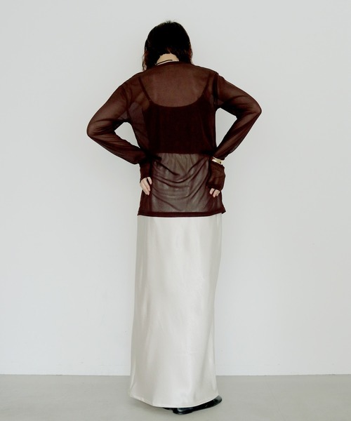 cheriella(シェリエラ)の「【cheriella】サテンナロースカート SATIN NARROW SKIRT(スカート・レディース・アイボリー/ピンク/ブラック/ブラウン・FREE)」の22枚目の写真