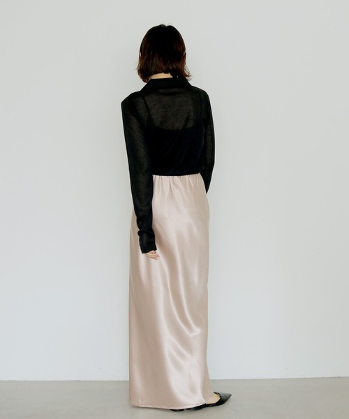 cheriella(シェリエラ)の「【cheriella】サテンナロースカート SATIN NARROW SKIRT(スカート・レディース・アイボリー/ピンク/ブラック/ブラウン・FREE)」の12枚目の写真