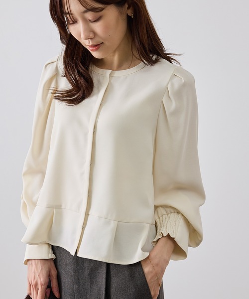 ROPE' PICNIC(ロペピクニック)の「ジャケットみたいに着られるブラウス(シャツ/ブラウス・レディース・ネイビー/サックスブルー/ホワイト系その他/ホワイト・FREE)」の9枚目の写真