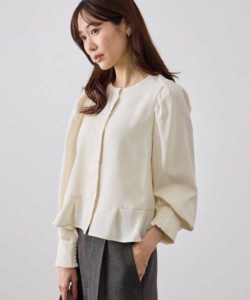 ROPE' PICNIC(ロペピクニック)の「ジャケットみたいに着られるブラウス(シャツ/ブラウス・レディース・ネイビー/サックスブルー/ホワイト系その他/ホワイト・FREE)」の8枚目の写真