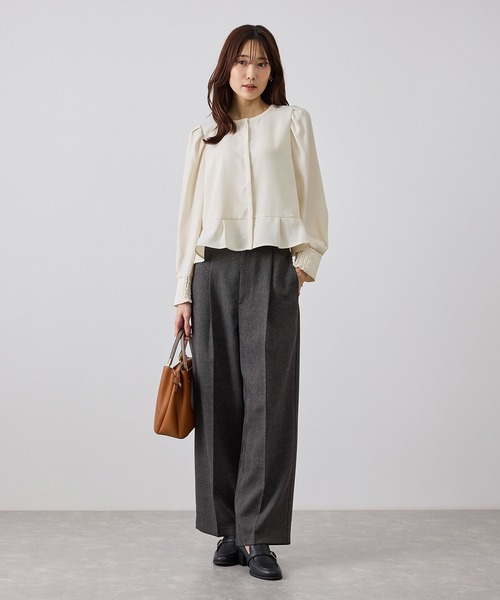 ROPE' PICNIC(ロペピクニック)の「ジャケットみたいに着られるブラウス(シャツ/ブラウス・レディース・ネイビー/サックスブルー/ホワイト系その他/ホワイト・FREE)」の6枚目の写真