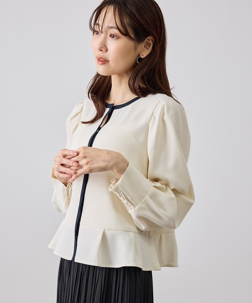 ROPE' PICNIC(ロペピクニック)の「ジャケットみたいに着られるブラウス(シャツ/ブラウス・レディース・ネイビー/サックスブルー/ホワイト系その他/ホワイト・FREE)」の17枚目の写真