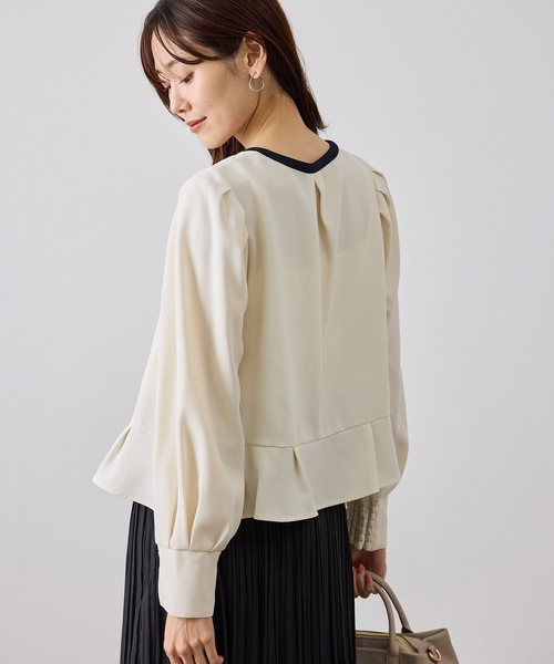 ROPE' PICNIC(ロペピクニック)の「ジャケットみたいに着られるブラウス(シャツ/ブラウス・レディース・ネイビー/サックスブルー/ホワイト系その他/ホワイト・FREE)」の18枚目の写真