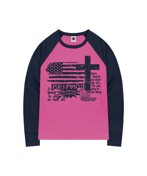 PRIMATE(プライメイト)の「DISTURB オーバーサイズ ビビッドラグラン ロングスリーブ 4色展開(Tシャツ/カットソー・レディース・ネイビー/ピンク/レッド/イエロー・1/2)」の3枚目の写真