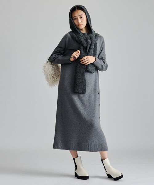 INDIVI(インディヴィ)の「【軽量/カシミヤ混/体型カバー】ハイネックニットワンピース(ワンピース・レディース・ブラウン系その他7/グレー系その他7・38/05/15 /13/34)」の5枚目の写真