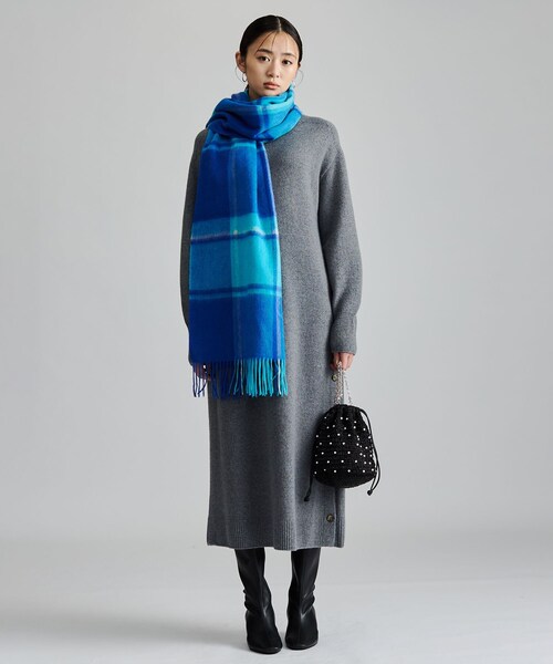 INDIVI(インディヴィ)の「【軽量/カシミヤ混/体型カバー】ハイネックニットワンピース(ワンピース・レディース・ブラウン系その他7/グレー系その他7・38/05/15 /13/34)」の6枚目の写真